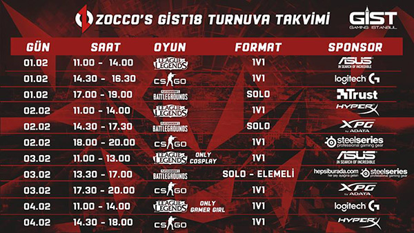 zoccos gaming istanbul 2018 turnuva takvimi